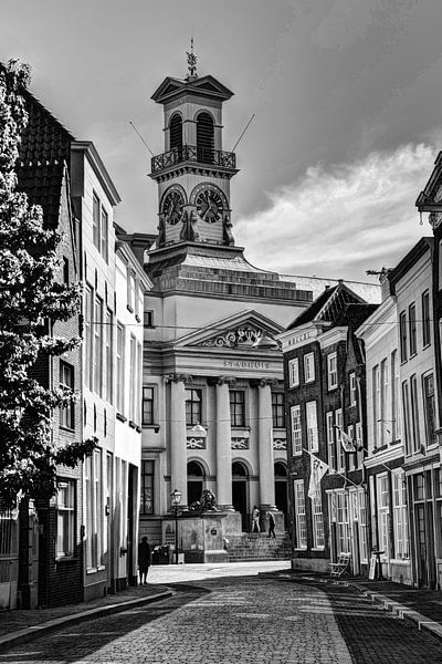 Town hall of Dordrecht Netherlands Black and White by Hendrik-Jan Kornelis