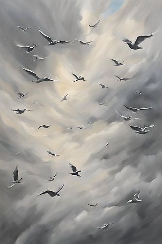 De Grijze Wind Opkomst Schilderij