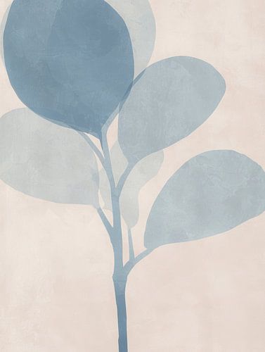 Plante bleue délicate sur fond beige