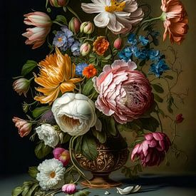 Still life with flowers old masters style. by AVC Photo Studio