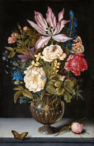 Ambrosius Bosschaert de Oude. Stilleven met bloemen van 1000 Schilderijen
