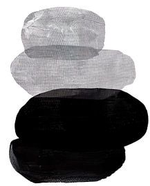 Abstract Black and White Pebbles by David Potter
