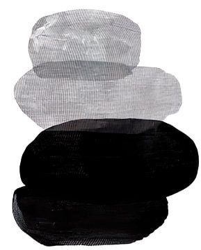 Abstract Black and White Pebbles van David Potter