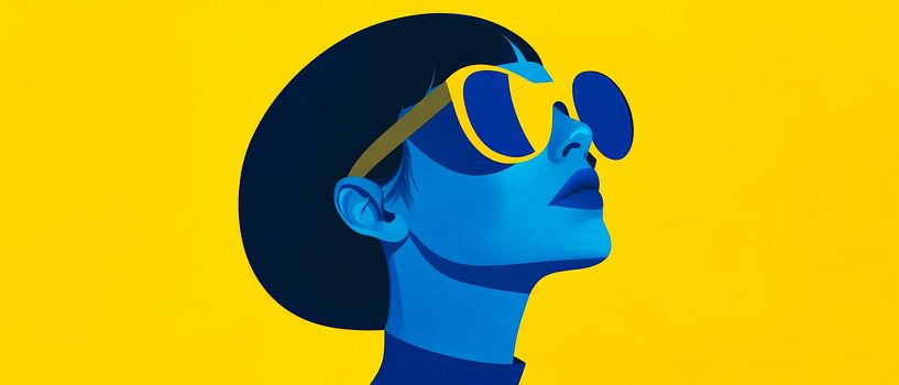 Blue light - Sunglasses glamour sun rays - Style by Poster Art Shop