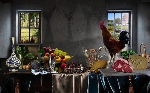 Stilleven landelijke rijk gedekte tafel van Christine Vesters Fotografie