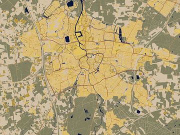 Kaart van Breda in de stijl van Gustav Klimt van Maporia