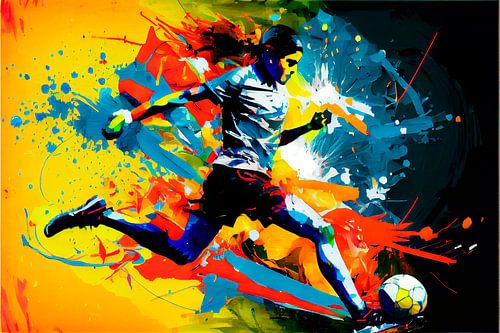 Impressionist painting of footballer. Part 6