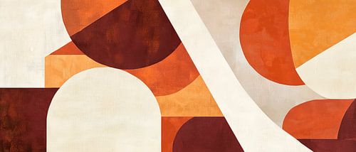 Abstracte vormen in warme aardse kleuren