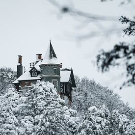 Villa in de sneeuw van Hans Huys