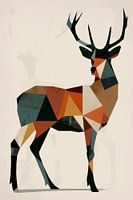 Geometric stag in polygon style