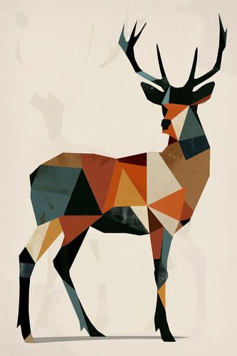 Geometrisch hert in polygoonstijl