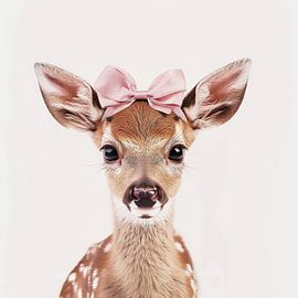 Rehkitz mit Schleife von Poster Art Shop