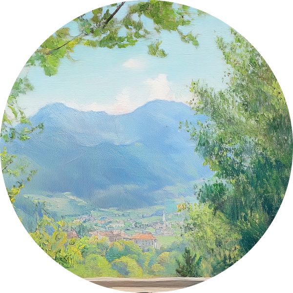 Groen Uitzicht met Bomen van Blikvanger Schilderijen