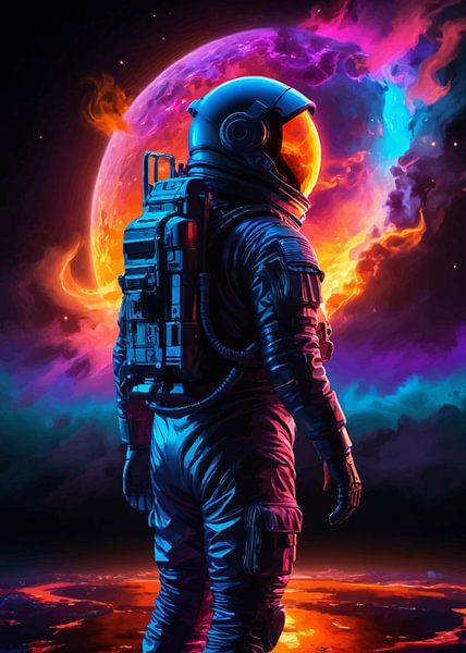 Space Astronaut with Cosmic Galaxy 4 by MIROKKU