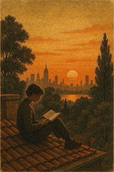 Sonnenuntergang auf dem Dach Leser von Avinigav