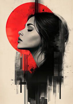 Ein Porträt in Rot und Schwarz