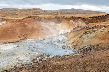 A colourful geothermal landscape in Iceland