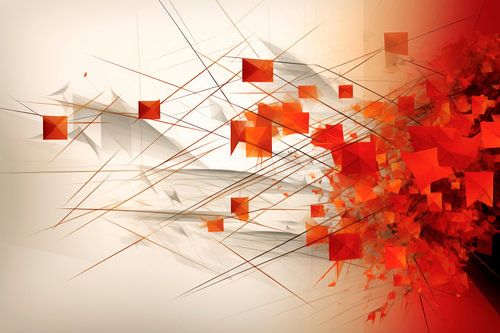 Geometrische kunst AUTUMN Bladeren in de wind