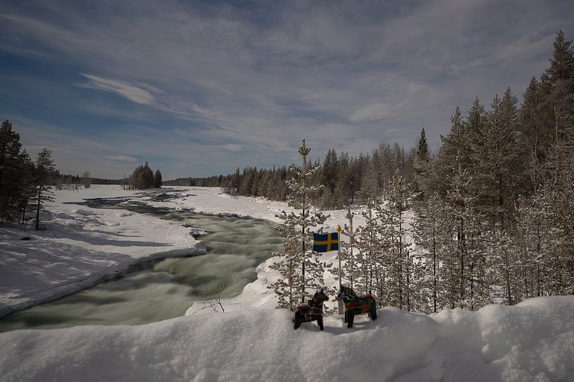 Benbryteforsen - Wild water bij Vidsel in Zweeds Lapland van Fototante