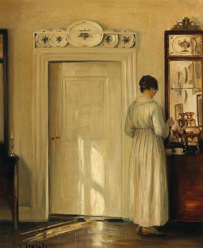 Vrouw die thee zet, Carl Holsøe