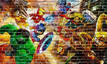 LEGO Marvel muur graffiti collectie 1 van Bert Hooijer