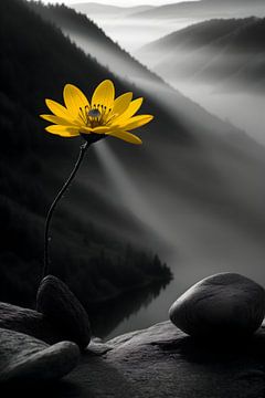 Yellow Flower van Lonely Art