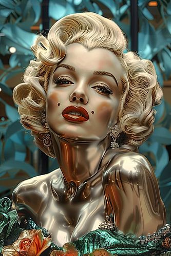 Vrouwen in glamourstijl vijftiger en zestiger jaren fotografie en filmindustrie. Kunstmatige intelligentie van niet bestaande personen.