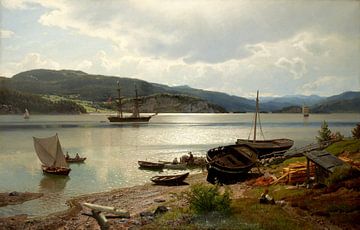 Hans Fredrik Gude, Au bord de l'eau, 1876