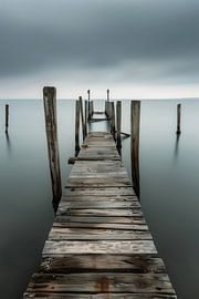 Loopbrug in de mist van Poster Art Shop