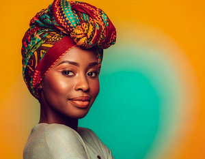 Wunderschönes Porträt einer selbstbewussten afrikanischen Frau
