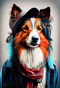 Hipster dog Lucy #dog von JBJart Justyna Jaszke