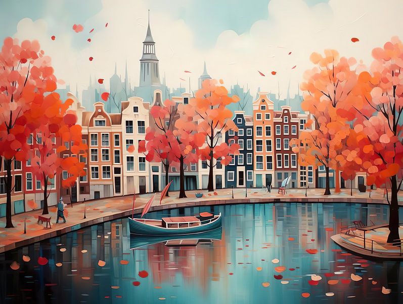Croquis du paysage d'Amsterdam par PixelPrestige