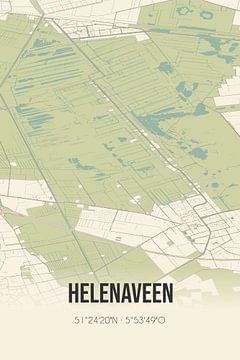 Vintage landkaart van Helenaveen (Noord-Brabant) van MijnStadsPoster