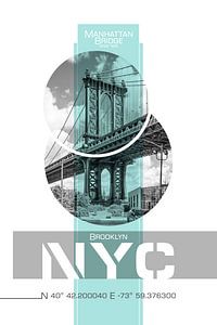 Poster Art NYC Manhattan Bridge