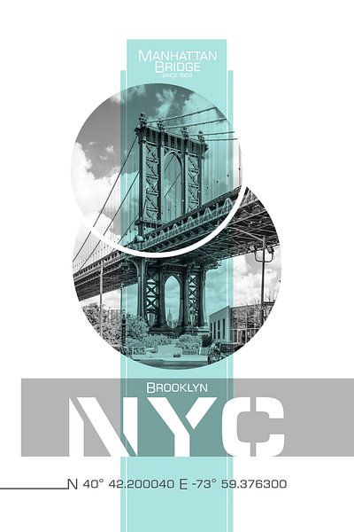 Poster Art NYC Manhattan Bridge von Melanie Viola