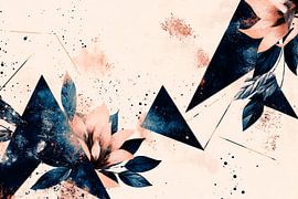 Blooming geometry - play of colours in blue by Poster Art Shop