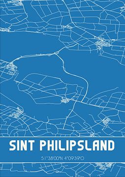 Blaupause | Karte | Sint Philipsland (Zeeland) von Rezona