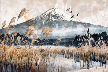 De berg Fuji van Poster Art Shop