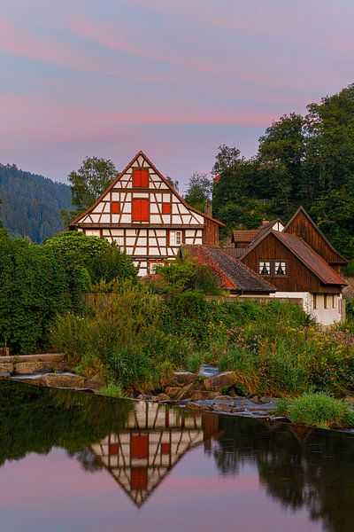 Half-timbered houses in Schiltach at sunrise by Henk Meijer Photography