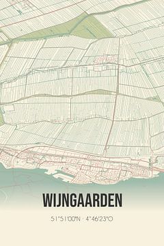 Vintage landkaart van Wijngaarden (Zuid-Holland) van Rezona