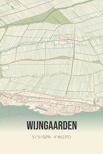 Vintage map of Wijngaarden (South Holland) by Prints of Place