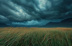 Dramatische Wolken über wilde Szenerie