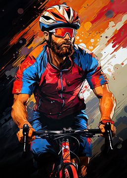 Biker sport illustration #sport by JBJart Justyna Jaszke