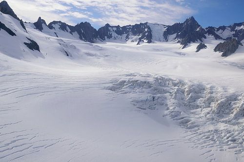 De sneeuwvelden bij de Fox gletsjer