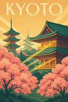 Kyoto Lente Harmonie - Japanse Art Deco Poster