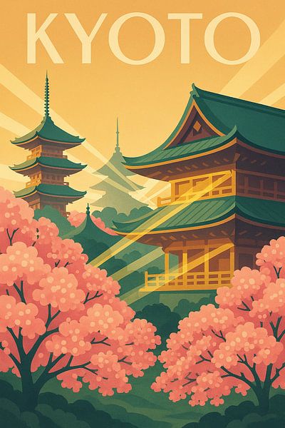 Kyoto Spring Harmony – Japanese Art Deco Poster by Travel Shop