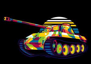 Panzer V Panther D in Pop-Art-Illustration von Lintang Wicaksono
