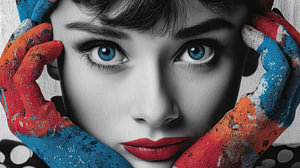 Blick der Intensität – Pop-Art Portrait in Blau und Rot