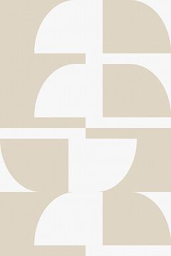 Moderne abstracte minimalistische geometrische vormen in beige en wit 14 van Dina Dankers