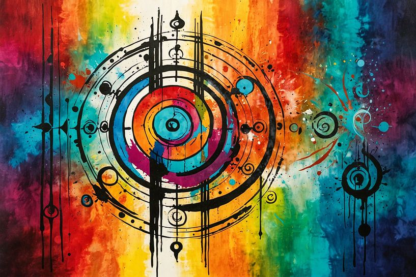 Abstracte cirkels in felle kleuren van Jan Bouma